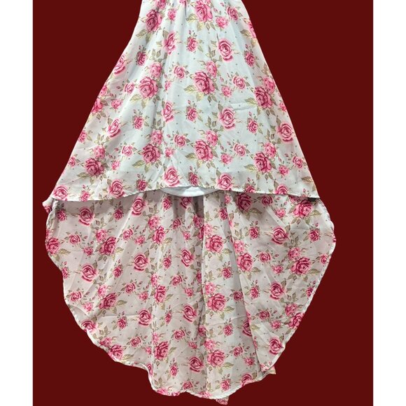 Rue 21- Women's Summer Sleeveless High Low Hem Ruffle-Floral Dress-Light Blue-XS - Picture 14 of 16